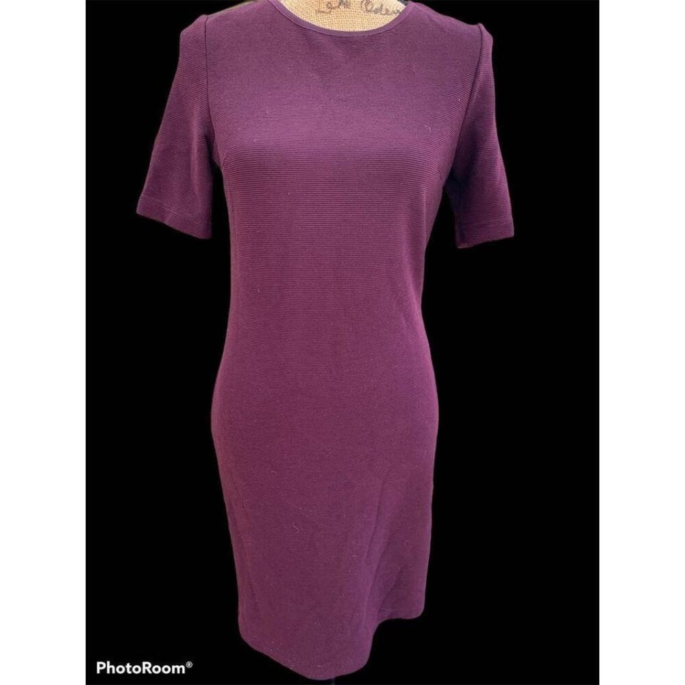 🍒 2/$20 🍒 Dark Maroon A-Line Ribbed Mario Serrano Dress sz XS